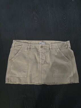 American Eagle Outfitters Khaki Cotton Mini Skirt